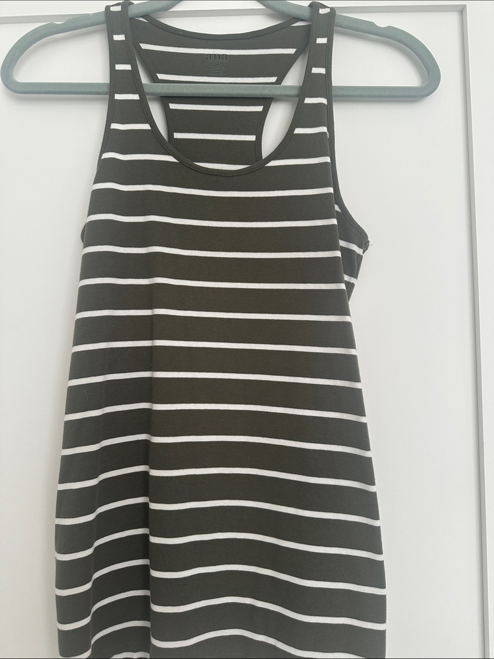 a.n.a Olive Green and White Striped Tank